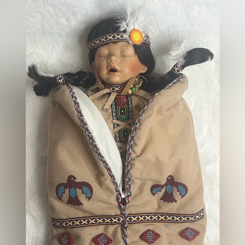 Handcrafted Cultural Doll with Tan Blanket